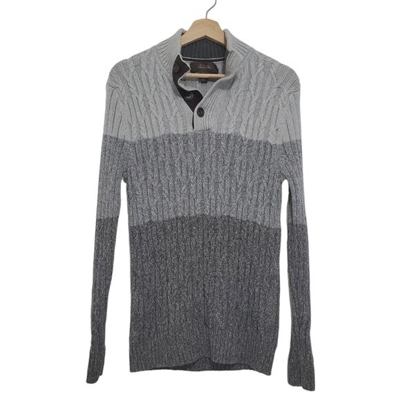 Tasso Elba | 100% Cotton Button Henley Colorblock Sweater - Picture 1 of 6